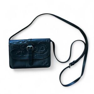 Patricia Nash Black Leather Torri Crossbody Bag
